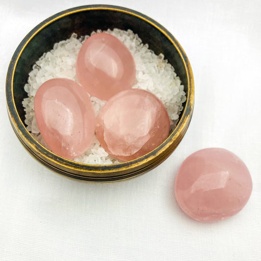 Rose quartz small palm stone